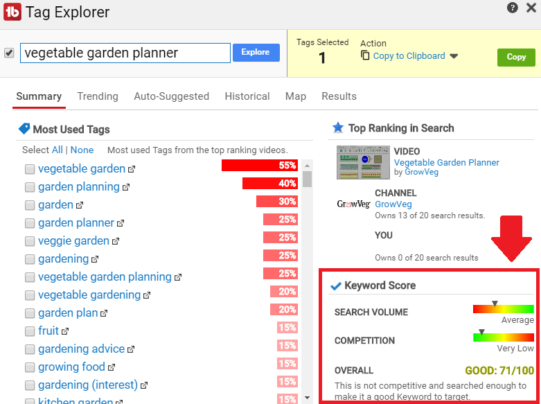 snapshot of tube buddy's tag explorer