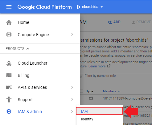 add users to google cloud projects