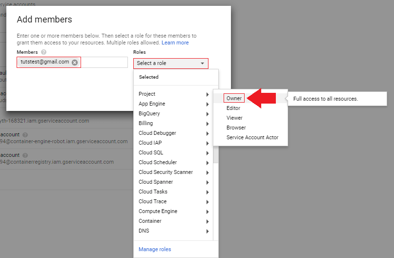 add users to google cloud projects