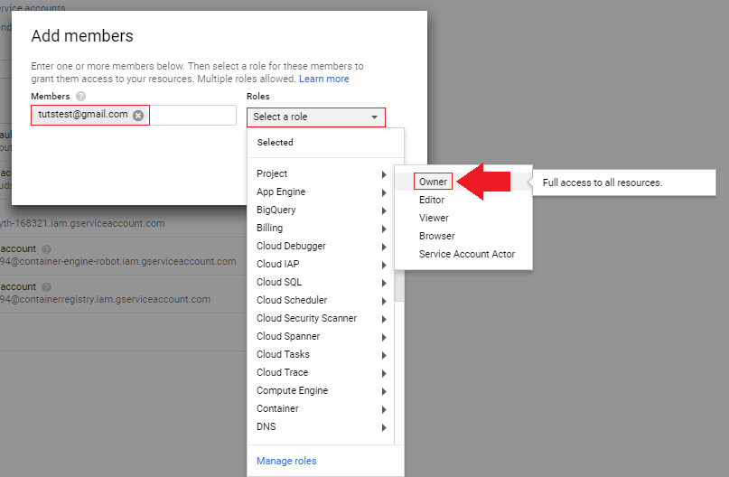 adicionar usuários a projetos do Google Cloud