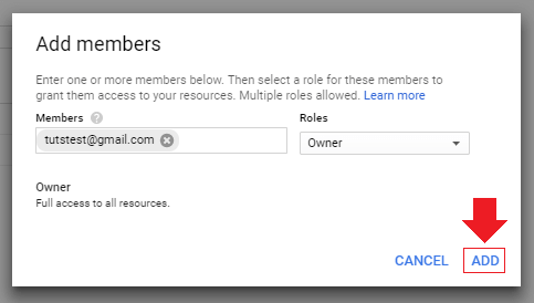 add users to google cloud projects