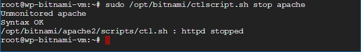 linux commands with examples stop apache server bitnami
