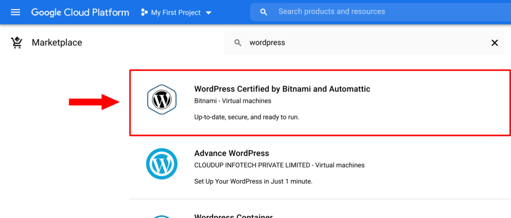 implantar wordpress certificado por bitnami e automattic