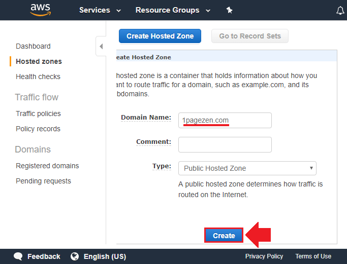 transfer domain to aws