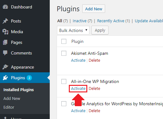 migração wp tudo-em-um extensão ilimitada gratuita