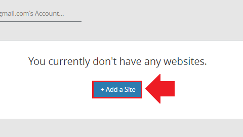 click the add a site button to configure your website with cloudflare