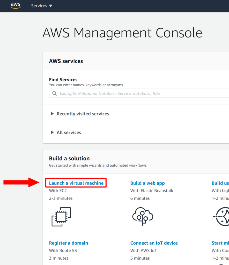 launch a virtual machine link